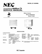 NEC MultiSync 2A Service Manual