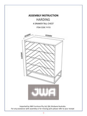 JWA HARDING 74705 Assembly Instruction Manual