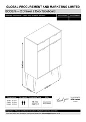 GMP BODEN SID2DWOAK Assembly Instructions Manual