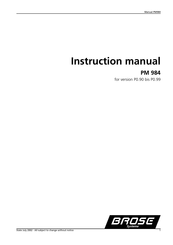 BROSE Systeme PM 984 Instruction Manual