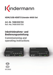 Kindermann HDMI/USB-HDBT3 Extender 4K60 Set Commissioning And Operating Instructions