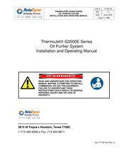 RelaDyne ThermoJet G3500E Series Installation And Operating Manual
