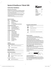 KERR System B HeatSource 1005 Instructions & Manuallines