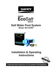 Davey EcoSalt MC12ORP Installation & Operating Instructions Manual
