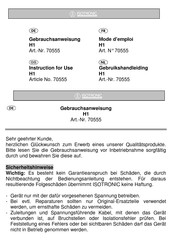 Isotronic H1 Instructions For Use Manual