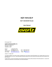 evertz EQT-1616-3G-F User Manual