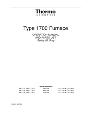 Thermo Scientific FA1736 Operation Manual And Parts List
