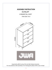 JWA DUNLAP 73023 Assembly Instruction Manual