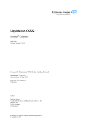 Endress+Hauser Modbus Liquistation CSF22 Manualline