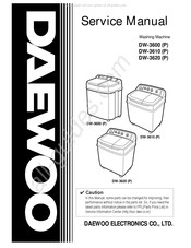 DAEWOO ELECTRONICS DW-3620 (P) Quick Start Manual