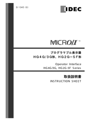 IDEC Micro HG3G Series Instruction Sheet