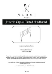 Naomi Home Jessenia Crystal Tufted Headboard Assembly Instructions Manual