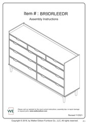 Walker Edison BR9DRLEEDR Assembly Instructions Manual