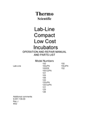 Thermo Scientific Lab-Line 100 Operation And Repair Manual And Parts List