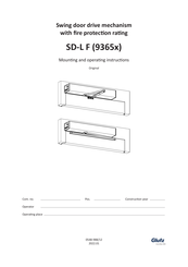 Glutz SD-L F 9365 Series Mounting And Operating Instructions