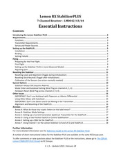 Lemon Rx StabilizerPLUS LM0043 Essential Instructions