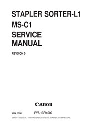 Canon STAPLER SORTER-L1/MS-C1 Service Manual