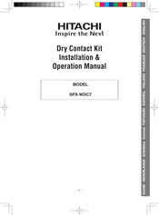 Hitachi SPX-WDC7 Installation & Operation Manual