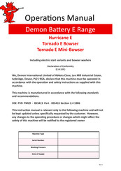 Demon International Hurricane E Operation Manual