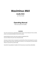 Thrax Audio Audio DAC Maximinus MkII Operating Manual