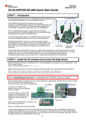 Texas Instruments CC-6LOWPAN-DK-868 Quick Start Manual