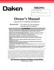 Daken M803994 Owner's Manual