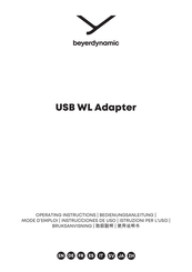 Beyerdynamic USB WL Adapter Operating Instructions Manual
