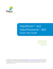 Vidyo Room 600 Quick User Manual