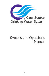 Clack CleanSource Owner's And Operator's Manual