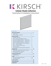 Kirsch Cellular Shade Automation III Installation Instructions Manual