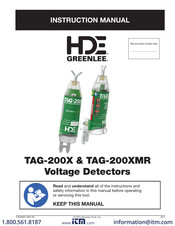 HDE GREENLEE T200XMR-0435/K01 Instruction Manual