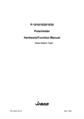 Jasco P-1010 Hardware/Function Manual