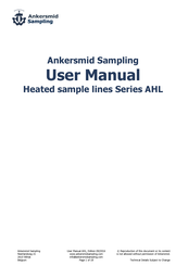 Ankersmid Sampling AHL Series User Manual