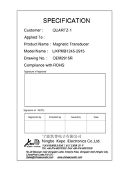 KEPO L/KPMB1245-2915 Specification