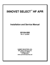 Summit Industries INNOVET SELECT HF APR Installation And Service Manual