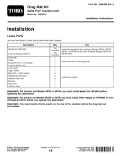 Toro Sand Pro 140-0274 Installation Instructions