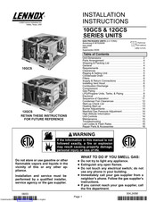 Lennox 10GCS Series Installation Instructions Manual
