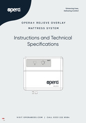 Opera RELIEVE Overlay Mattress System Instruction Manual And Specifications