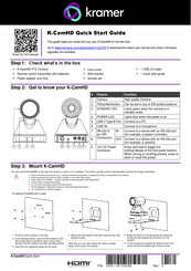 Kramer K-CamHD Quick Start Manual