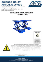 AAQ AutoLift AL-3000BG Installation Manual & Operation Instructions