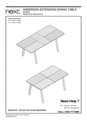 Next ANDERSON 843556 Assembly Instructions Manual