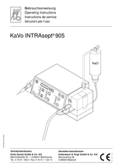 KaVo INTRAsept 905 Operating Instructions Manual