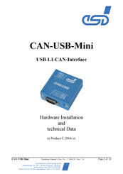 ESD electronic CAN-USB-Mini Hardware Installation And Technical Data