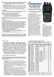 Wouxun KG-UV9PX Quick Start Manual