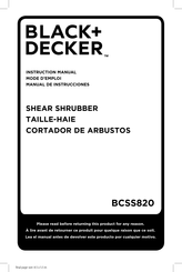 Black & Decker BCSS820 Instruction Manual