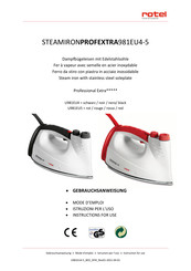 Rotel STEAMIRONPROFEXTRA981EU4-5 Instructions For Use Manual