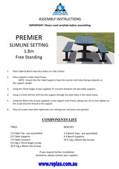 Replas PREMIER SLIMLINE SETTING Assembly Instructions