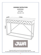 JWA HARDING 74708 Assembly Instruction Manual