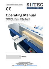 Sitec TX MATIC Operating Manual