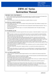 TDK-Lambda ZBM-AC Series Instruction Manual